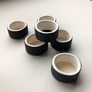 Ceramic Napkin Rings Set of 6